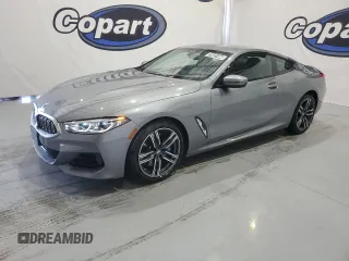 2025 BMW 8 Series 840i with VIN WBAAE4C01SCS11313, listed as a Copart auction lot 73431104 with 4,605 mi miles and Clean Title. Bid and sale history available at carsss.com. Image 1.