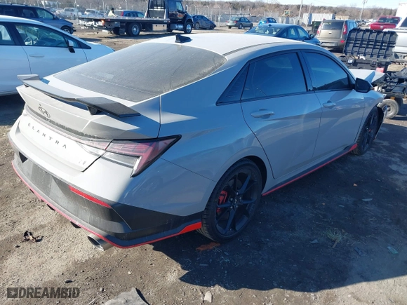 2025 Hyundai Elantra N with VIN KMHLW4DK9SU023797, listed as a IAAI auction lot 41433306 with 2,019 mi miles. Bid and sale history available at carsss.com. Image 4.