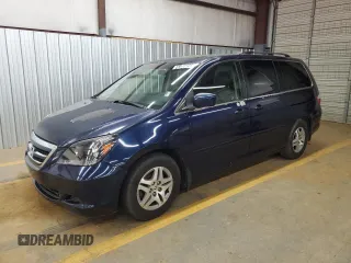 2005 Honda Odyssey EX-L z VIN 5FNRL38785B054186, wystawiony jako Copart lot #58072125 z przebiegiem 219 928 mil mil oraz Szkoda całkowita • Salvage title. Historia ofert i sprzedaży dostępna na DreamBid. Obrazek 1.