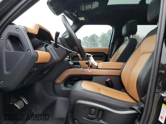 2023 Land Rover Defender X with VIN SALEXEEU8P2111784, listed as a Copart auction lot 49658795 with 25,844 mi miles and Salvage title. Bid and sale history available at DreamBid. Image 7.