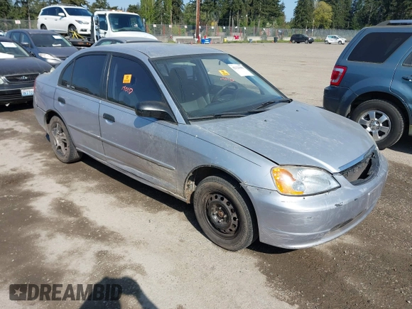 2001 Honda Civic LX with VIN 1HGES16501L014202, listed as a IAAI auction lot 42121901 with 1 mi miles. Bid and sale history available at carsss.com. Image 1.
