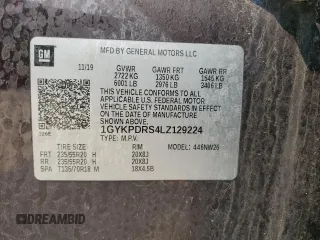 2020 Cadillac XT6 AWD Premium Luxury with VIN 1GYKPDRS4LZ129224, listed as a Copart auction lot 60328745 with 76,290 mi miles and Salvage title. Bid and sale history available at DreamBid. Image 13.
