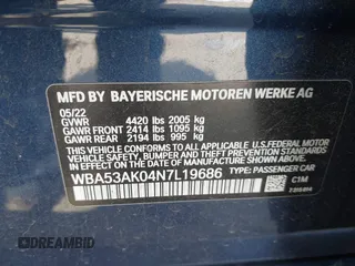 2022 BMW 2 Series 228i with VIN WBA53AK04N7L19686, listed as a IAAI auction lot 42020162 with 25,520 mi miles. Bid and sale history available at carsss.com. Image 9.
