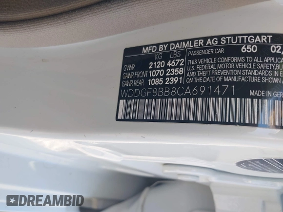 2012 Mercedes-Benz C 300 Sport с VIN WDDGF8BB8CA691471, выставлен на аукционе IAAI как лот 42621659 с пробегом 96 945 миль миль и . История ставок и продаж доступна на DreamBid. Изображение 9.