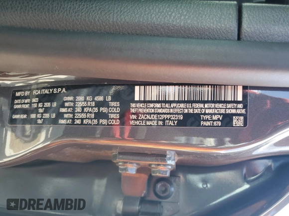 2023 Jeep Renegade Altitude with VIN ZACNJDE12PPP32319, listed as a Copart auction lot 64551555 with 24,949 mi miles and Clean title. Bid and sale history available at DreamBid. Image 13.