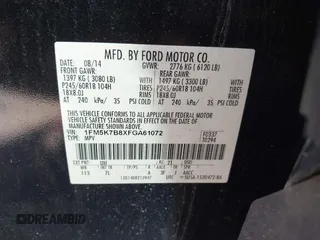 2015 Ford Explorer with VIN 1FM5K7B8XFGA61072, listed as a IAAI auction lot 41015517 with 189,740 mi miles and . Bid and sale history available at DreamBid. Image 9.