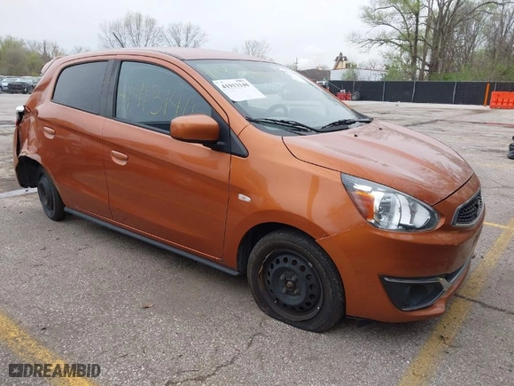 2020 Mitsubishi Mirage ES with VIN ML32A3HJ2LH007089, listed as a IAAI auction lot 41913140 with 166,403 mi miles. Bid and sale history available at carsss.com. Image 1.
