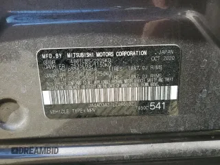 2020 Mitsubishi Outlander SE with VIN JA4AD3A37LZ046132, listed as a Copart auction lot 58826005 with 285,842 mi miles and Salvage title. Bid and sale history available at DreamBid. Image 13.