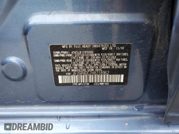 2017 Subaru Crosstrek Premium with VIN JF2GPADC2H8218962, listed as a Copart auction lot 61452145 with 76,234 mi miles and Salvage title. Bid and sale history available at DreamBid. Image 13.