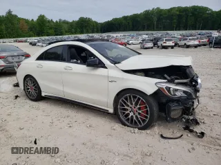 2017 Mercedes-Benz CLA 45 AMG with VIN WDDSJ5CB2HN455582, listed as a Copart auction lot 57314994 with Not Provided miles and Salvage Title. Bid and sale history available at DreamBid. Image 4.