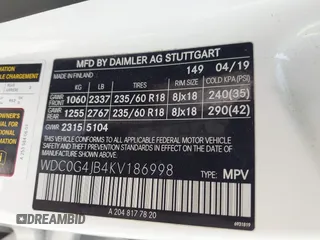 2019 Mercedes-Benz GLC 300 z VIN WDC0G4JB4KV186998, wystawiony jako IAAI lot #41932159 z przebiegiem 62 780 mil mil oraz . Historia ofert i sprzedaży dostępna na DreamBid. Obrazek 9.
