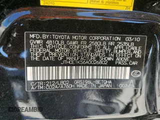 2010 Lexus GS 350 with VIN JTHCE1KS6A0026802, listed as a Copart auction lot 47419435 with 144,708 mi miles and Salvage Title. Bid and sale history available at DreamBid. Image 13.
