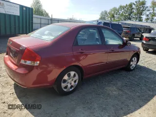 2007 Kia Spectra EX with VIN KNAFE121975376780, listed as a Copart auction lot 60738525 with 78,148 mi miles and Salvage title. Bid and sale history available at DreamBid. Image 3.