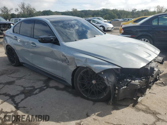 2022 BMW M3 Competition xDrive with VIN WBS43AY09NFM97744, listed as a Copart auction lot 72728864 with 7,724 mi miles and Salvage title. Bid and sale history available at DreamBid. Image 4.