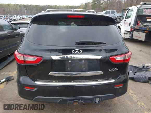 2014 Infiniti QX60 with VIN 5N1AL0MM8EC529125, listed as a IAAI auction lot 41849993 with 159,484 mi miles. Bid and sale history available at carsss.com. Image 16.