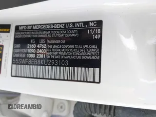 2019 Mercedes-Benz C 300 with VIN 55SWF8EB8KU293103, listed as a IAAI auction lot 41946778 with 47,993 mi miles and . Bid and sale history available at carsss.com. Image 9.