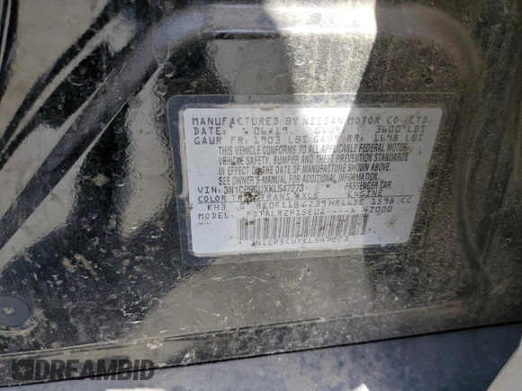 2019 Nissan Kicks S with VIN 3N1CP5CUXKL547273, listed as a Copart auction lot 51662585 with 3,240 mi miles and Non Repairable. Bid and sale history available at DreamBid. Image 12.