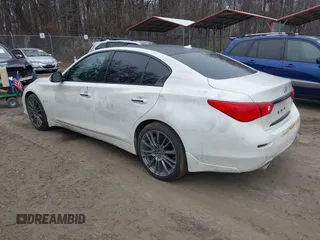 2016 Infiniti Q50 3.0t Red Sport 400 with VIN JN1FV7AR5GM450606, listed as a IAAI auction lot 41614906 with 108,187 mi miles. Bid and sale history available at carsss.com. Image 3.