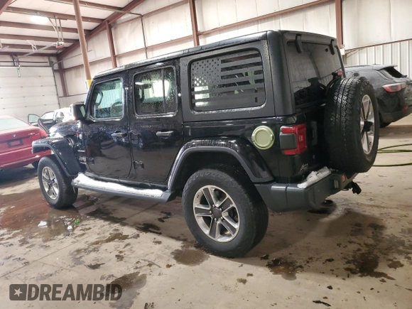2020 Jeep Wrangler Unlimited Sahara with VIN 1C4HJXEN4LW197432, listed as a Copart auction lot 85992204 with 46,523 mi miles and Salvage Title. Bid and sale history available at carsss.com. Image 2.