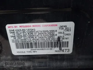 2011 Mitsubishi Outlander Sport SE with VIN JA4AP4AU6BZ012199, listed as a IAAI auction lot 40861700 with 125,016 mi miles. Bid and sale history available at carsss.com. Image 9.