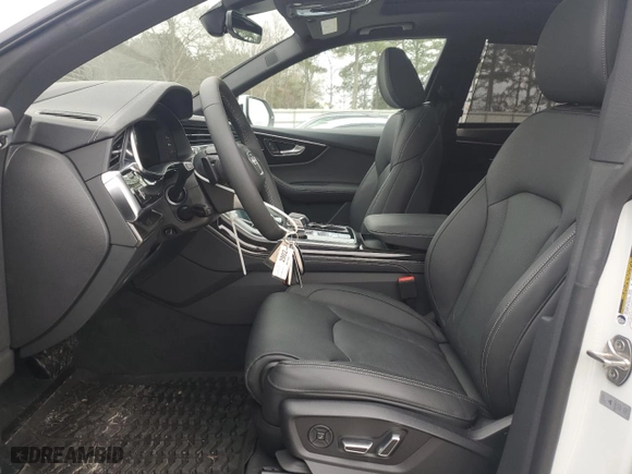 2025 Audi Q8 Prestige with VIN WA1FVBF10SD005034, listed as a Copart auction lot 44012995 with 224 mi miles and Salvage Title. Bid and sale history available at carsss.com. Image 7.