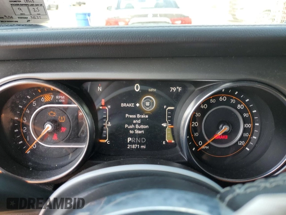 2022 Jeep Wrangler Unlimited Sahara with VIN 1C4HJXENXNW244773, listed as a Copart auction lot 59694095 with 21,871 mi miles and Salvage title. Bid and sale history available at DreamBid. Image 9.