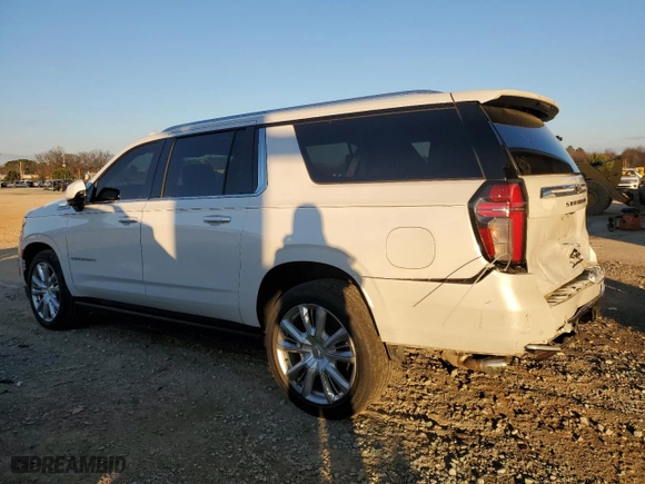 2021 Chevrolet Suburban High Country with VIN 1GNSKGKL7MR259841, listed as a Copart auction lot 41518575 with 84,509 mi miles and Clean Title. Bid and sale history available at carsss.com. Image 2.