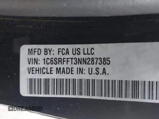 2022 Ram 1500 Big Horn with VIN 1C6SRFFT3NN287385, listed as a IAAI auction lot 41793596 with 12,277 mi miles and . Bid and sale history available at DreamBid. Image 9.