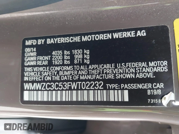 2015 MINI Countryman S z VIN WMWZC3C53FWT02232, wystawiony jako IAAI lot #42204694 z przebiegiem 107 544 mil mil oraz . Historia ofert i sprzedaży dostępna na DreamBid. Obrazek 9.