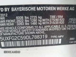2013 BMW X6 xDrive35i z VIN 5UXFG2C59DL788319, wystawiony jako IAAI lot #42522879 z przebiegiem 158 589 mil mil oraz . Historia ofert i sprzedaży dostępna na DreamBid. Obrazek 9.