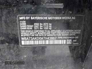 2021 BMW 2 Series 228i xDrive with VIN WBA73AK0XM7H43867, listed as a IAAI auction lot 41226556 with 30,767 mi miles and . Bid and sale history available at DreamBid. Image 9.