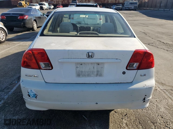 2004 Honda Civic LX with VIN 2HGES16664H532566, listed as a Copart auction lot 46733735 with 204,456 mi miles and Clean Title. Bid and sale history available at DreamBid. Image 6.