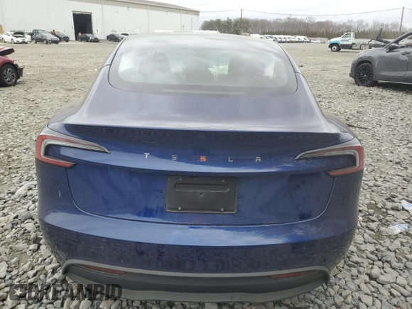 2024 Tesla Model 3 with VIN 5YJ3E1EAXRF829940, listed as a Copart auction lot 47689675 with 7,992 mi miles and Salvage Title. Bid and sale history available at carsss.com. Image 6.