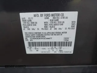 2017 Ford Explorer XLT z VIN 1FM5K8D81HGC44477, wystawiony jako IAAI lot #42017272 z przebiegiem Nie podano mil oraz . Historia ofert i sprzedaży dostępna na DreamBid. Obrazek 9.