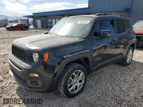 2017 Jeep Renegade Latitude with VIN ZACCJBBB7HPG57002, listed as a Copart auction lot 58260455 with 117,053 mi miles and Salvage title. Bid and sale history available at DreamBid. Image 1.