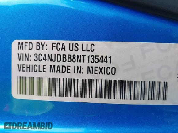 2022 Jeep Compass Latitude с VIN 3C4NJDBB8NT135441, выставлен на аукционе IAAI как лот 41776020 с пробегом 19 015 миль миль и . История ставок и продаж доступна на DreamBid. Изображение 9.