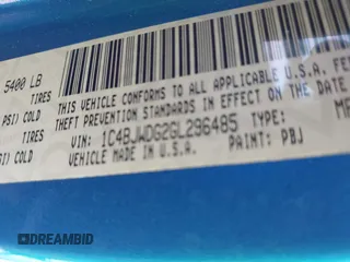 2016 Jeep Wrangler Unlimited Sport with VIN 1C4BJWDG2GL296485, listed as a IAAI auction lot 42177026 with 113,971 mi miles and . Bid and sale history available at DreamBid. Image 9.