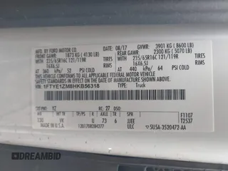 2017 Ford Transit с VIN 1FTYE1ZM8HKB56318, выставлен на аукционе IAAI как лот 41344630 с пробегом 168 462 миль миль и . История ставок и продаж доступна на DreamBid. Изображение 9.