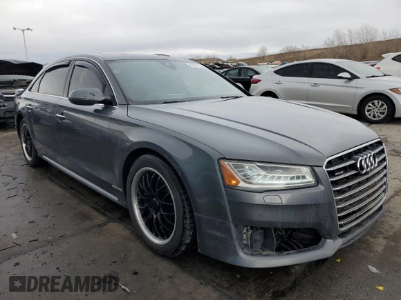 2016 Audi A8 Sport with VIN WAU43AFD1GN019272, listed as a Copart auction lot 45427105 with 91,341 mi miles and Salvage title. Bid and sale history available at DreamBid. Image 4.