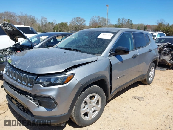 2022 Jeep Compass Sport with VIN 3C4NJCAB7NT217818, listed as a IAAI auction lot 41859331 with 26,682 mi miles and . Bid and sale history available at carsss.com. Image 17.
