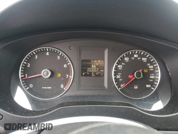 2012 Volkswagen Jetta SE with VIN 3VWDX7AJ0CM408784, listed as a Copart auction lot 56673235 with 203,203 mi miles and Salvage title. Bid and sale history available at DreamBid. Image 9.