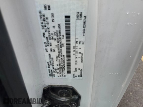 2020 Ford F-150 XL с VIN 1FTFX1E47LKD53514, выставлен на аукционе IAAI как лот 42801195 с пробегом 152 622 миль миль и . История ставок и продаж доступна на DreamBid. Изображение 19.