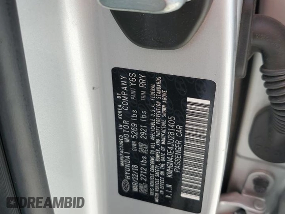 2018 Genesis G80 3.8L with VIN KMHGN4JE4JU281405, listed as a Copart auction lot 54934575 with 72,534 mi miles and Salvage title. Bid and sale history available at DreamBid. Image 12.