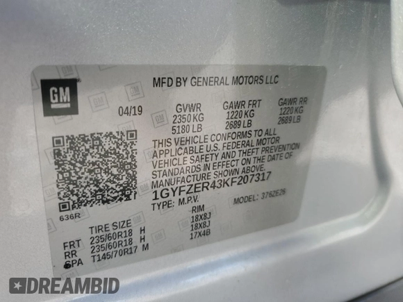 2019 Cadillac XT4 FWD Sport z VIN 1GYFZER43KF207317, wystawiony jako Copart lot #52514215 z przebiegiem 69 084 mil mil oraz Szkoda całkowita • Salvage title. Historia ofert i sprzedaży dostępna na DreamBid. Obrazek 12.