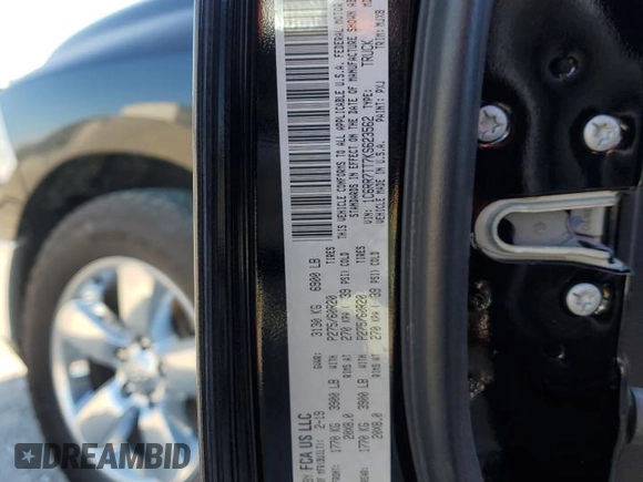 2019 Ram 1500 Big Horn with VIN 1C6RR7TT7KS623562, listed as a Copart auction lot 83862704 with 81,793 mi miles and Salvage title. Bid and sale history available at DreamBid. Image 12.