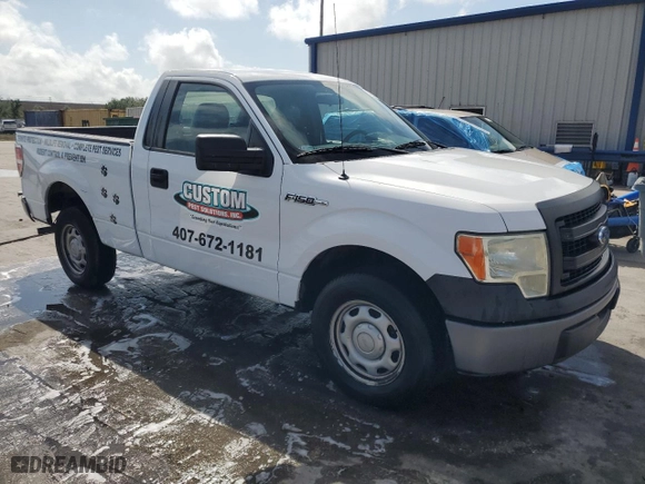 2014 Ford F-150 XL with VIN 1FTMF1CM7EKF39988, listed as a Copart auction lot 51571215 with 129,199 mi miles and Salvage Title. Bid and sale history available at carsss.com. Image 4.