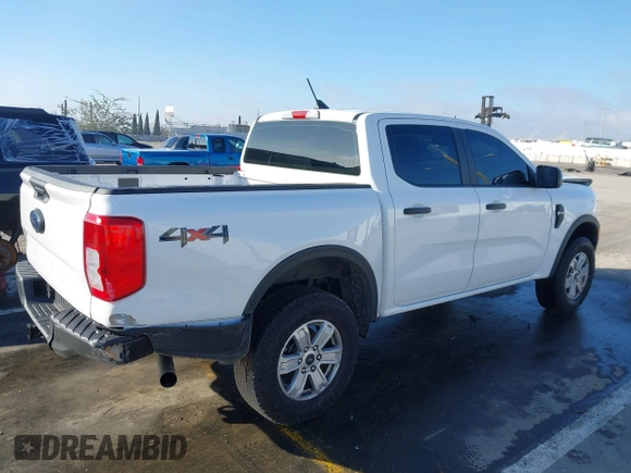 2024 Ford Ranger XL with VIN 1FTER4PH9RLE10340, listed as a IAAI auction lot 41591734 with 8,610 mi miles. Bid and sale history available at carsss.com. Image 4.