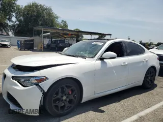 2019 Alfa Romeo Giulia with VIN ZARFAMAN9K7621732, listed as a Copart auction lot 59522225 with 56,847 mi miles and Salvage title. Bid and sale history available at DreamBid. Image 1.