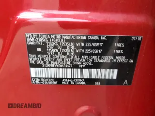 2016 Toyota RAV4 XLE with VIN 2T3RFREVXGW434477, listed as a Copart auction lot 62471185 with 116,779 mi miles and Salvage title. Bid and sale history available at DreamBid. Image 13.
