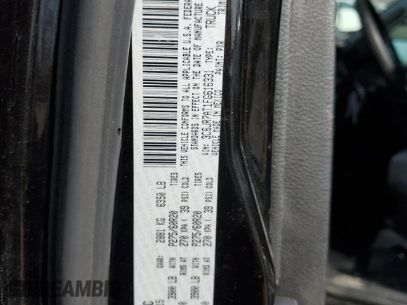 2015 Ram 1500 Tradesman z VIN 3C6JR7AT1FG616331, wystawiony jako Copart lot #49631925 z przebiegiem 139 183 mil mil oraz Szkoda całkowita • Salvage title. Historia ofert i sprzedaży dostępna na DreamBid. Obrazek 14.